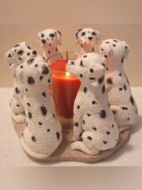 Dalmatian Dog Candle Holder – Dog Lover Gift – Hand Painted Votive Decor